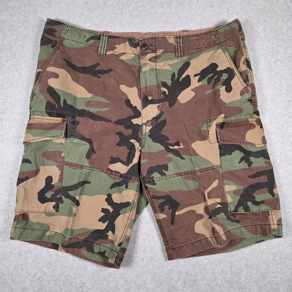 Polo Ralph Lauren Mens 40T 40 Tall Y2K Camo Cargo Shorts Camouflage Woodland